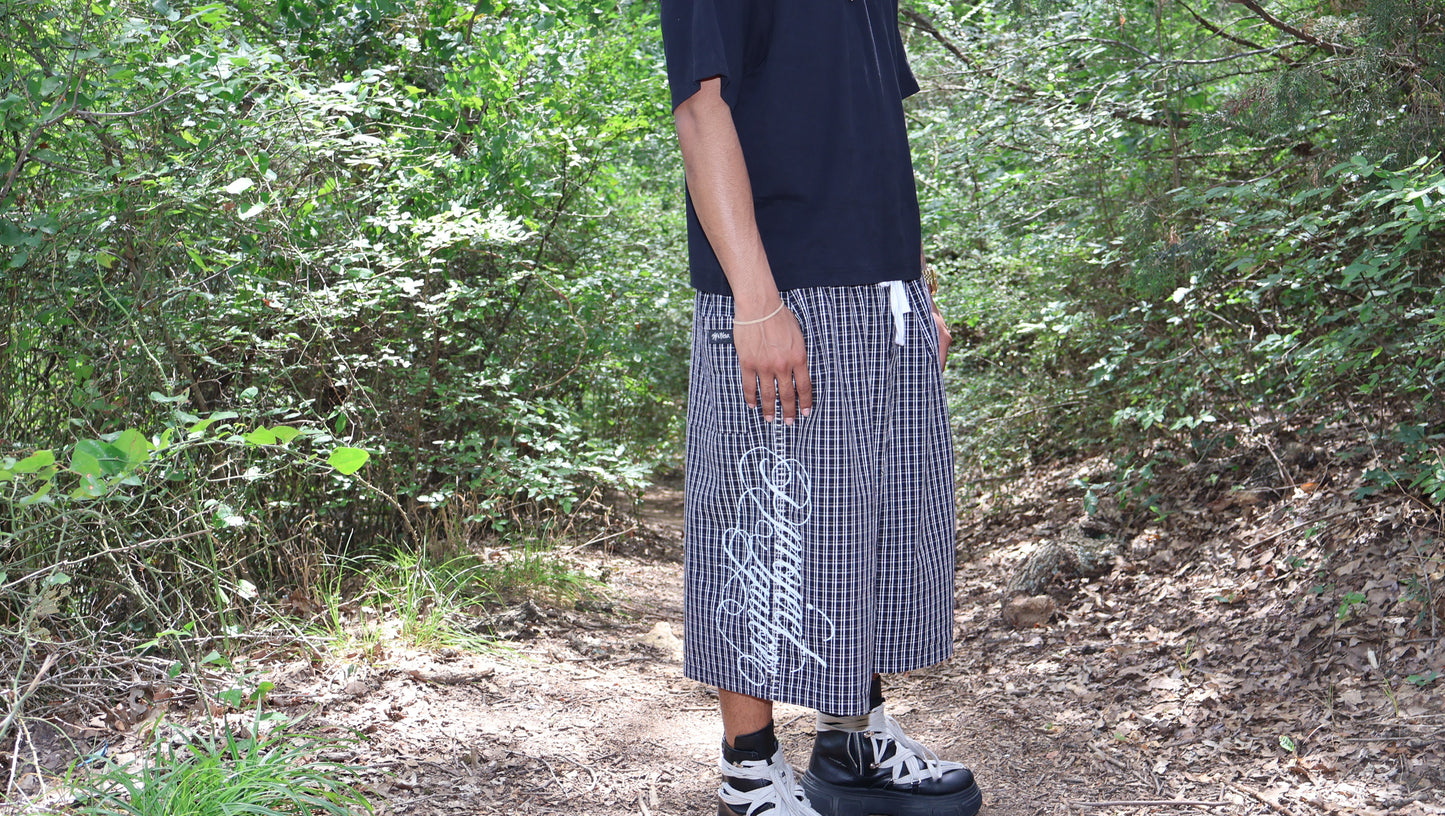 3/4 plaid uniform shorts